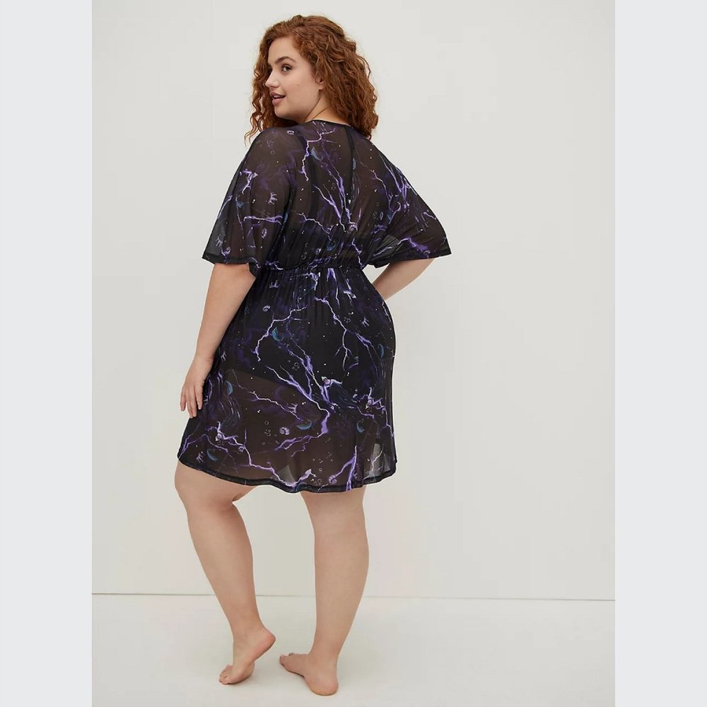 Torrid Disney The Little Mermaid Ursula Swim Kimono - Black - Picture 5 of 7